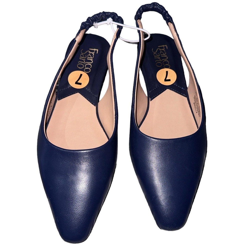 Franco Sarto Navy Blue Slingback Flats